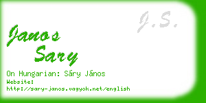 janos sary business card